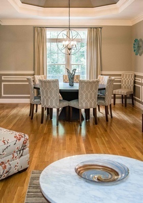 Custom Dining Room Interior Design by Interior Decorators Southern, NH at Tout Le Monde Interiors