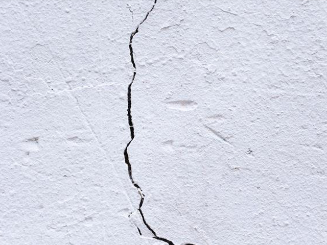 A crack in a white wall