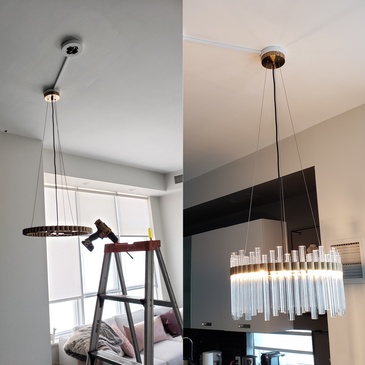 Chandelier Installation in North York by H MAN ELECTRIC