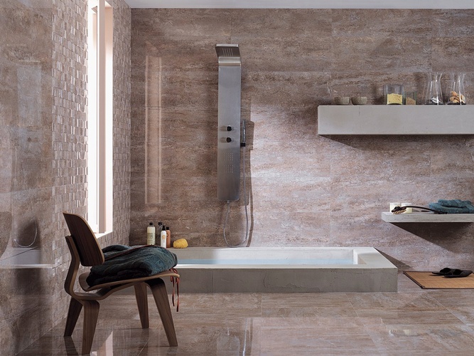Modern Marble Bathroom Design by Old Castle Home Design Center