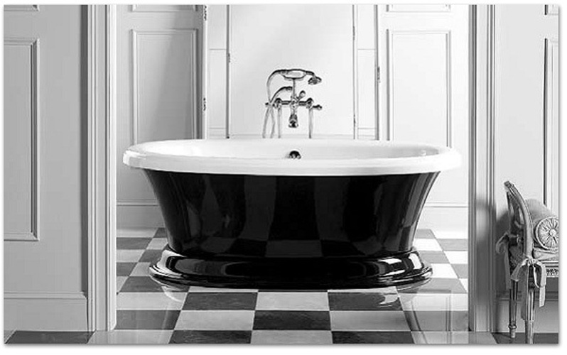 Black Freestanding Solid Surface Bathtub by Old Castle Home Design Center