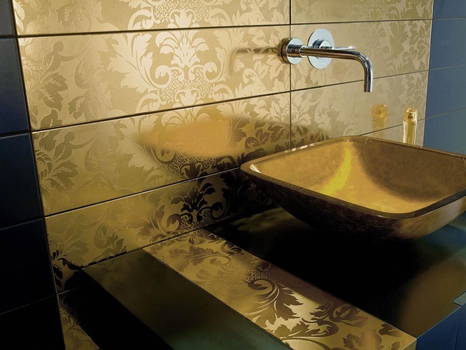 Ceramic Golden Bath Tiles in Atlanta by old Castle Home Design Center 