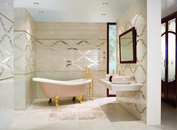 Beige Ceramic Bathroom Tiles by Old Castle Home Design Center