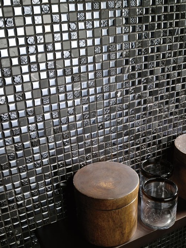 Metal Finish Mosaic Tiles Wall by Old Castle Home Design Center