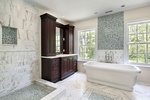 Glass Mosaic Tiles for Bathroom by  Old Castle Home Design Center 