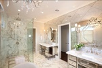 Natural Stone Bathroom designed by Old Castle Home Design Center 