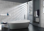 White Porcelain Textured Wall Tiles for Bathroom by Old Castle Home Design Center