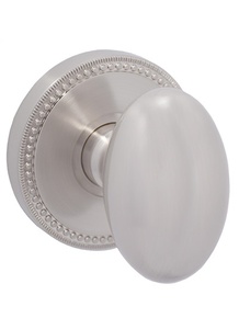 Oval Door Knob with Beaded Backplate - Buy Cabinet Knobs Toronto ON at Handle This