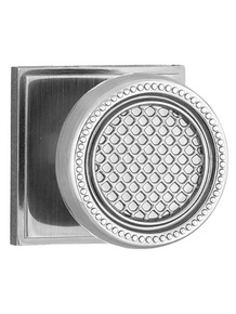 Patterned Door Knob with Square Backplate - Buy Cabinet Knobs in Aurora at Handle This
