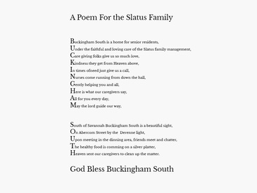A Poem For the Slatus Family