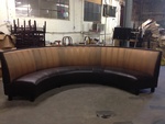 Fabric Upholstered Curved Couch by Nesco Upholstery and Design