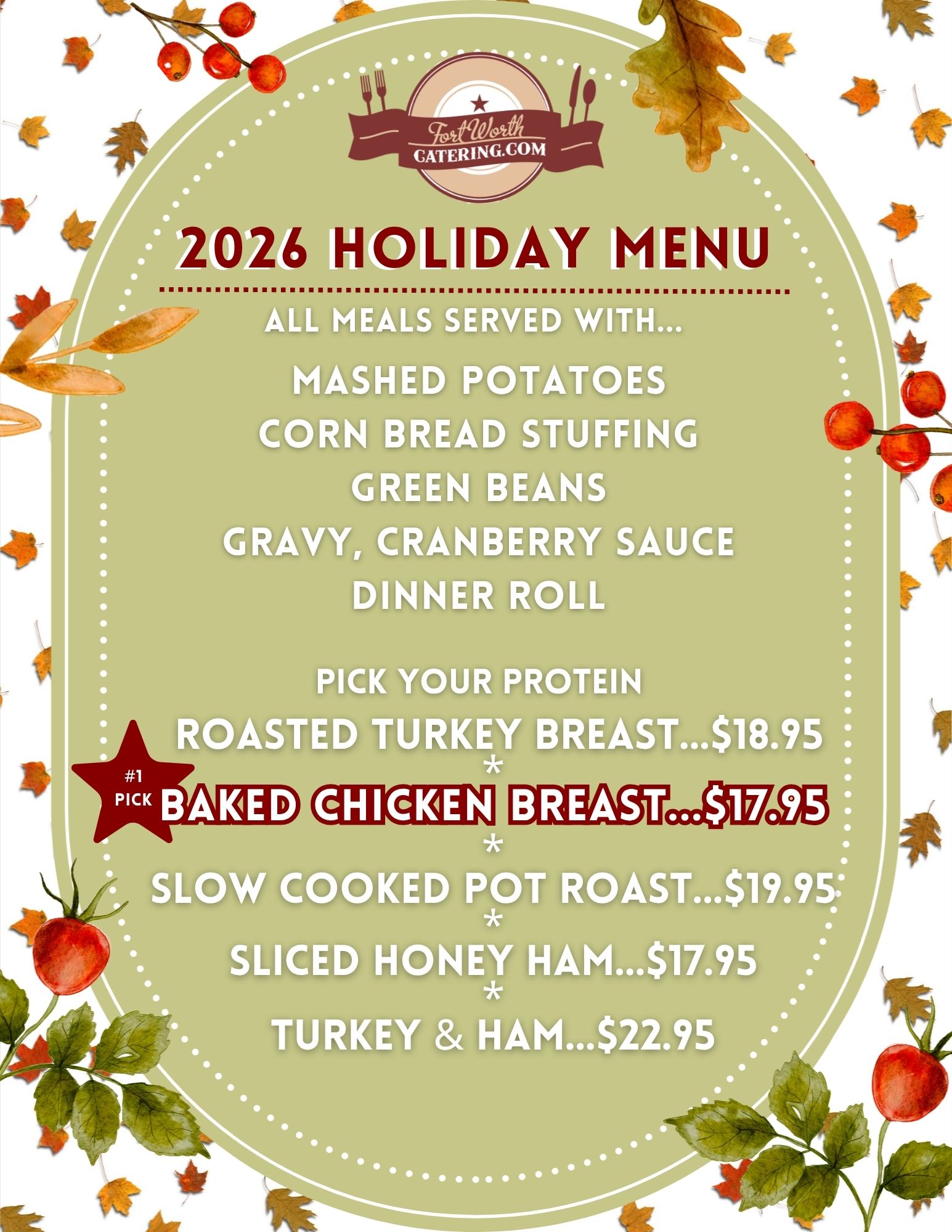 Holiday menu