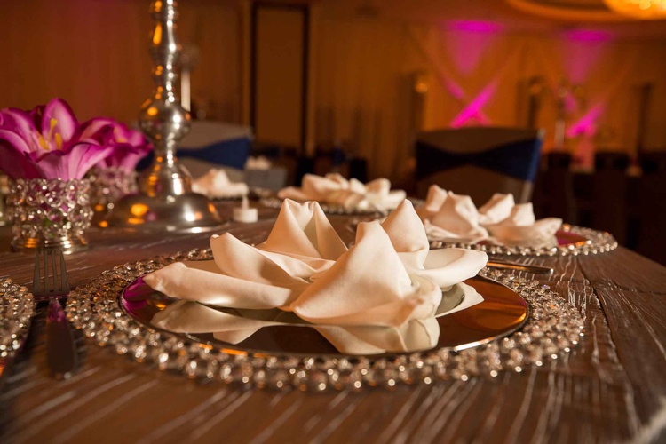 Beautiful Wedding table setting with elegant table pieces done by Houston Event Planning