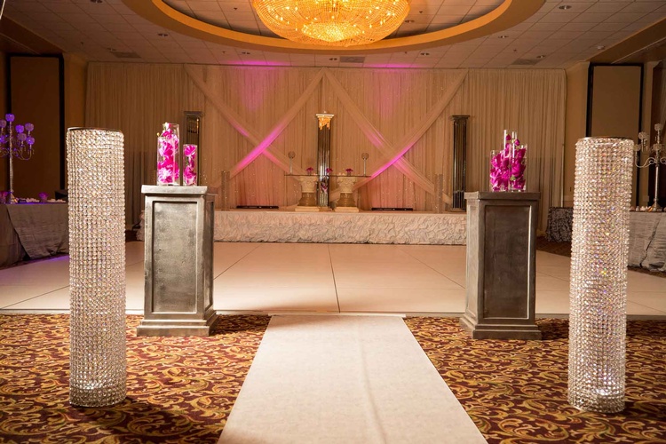 Wedding reception venue with lighting and decor done by Houston Event Planning