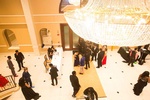 Prom venue entrance with carpet under the disco ball organized by Houston Event Planning