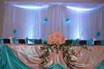 Beautifully set table with floral centerpieces for a Quinceañera celebration done by Houston Event Planning