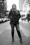 Grayscale Photo of Woman in Jacket -  Photography Services Minneapolis by Mode T Productions