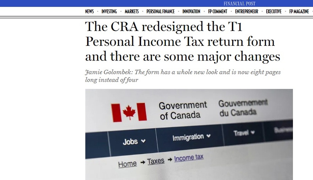 The CRA redesigned the T1 Personal Income Tax return form and there are some major changes   Financial Post