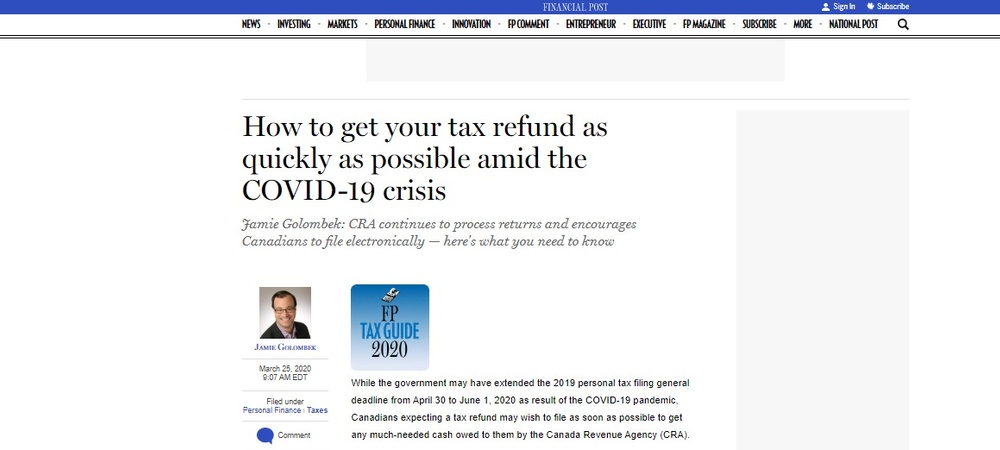 How to get your tax refund as quickly as possible amid the COVID-19 crisis   Financial Post