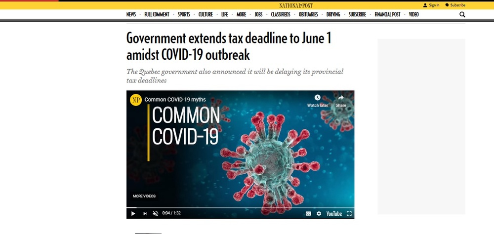 Government extends tax deadline to June 1 amidst COVID-19 outbreak   National Post