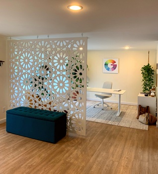 Custom wall divider for home office