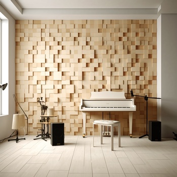 Acoustic wooden wall panel