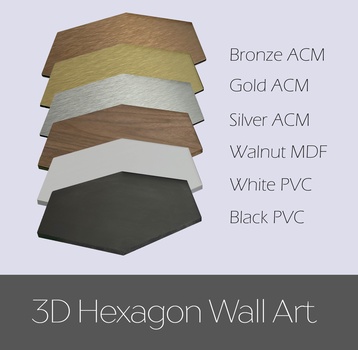 3D hexagon wall art