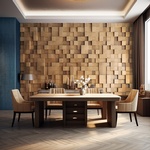 3D wooden wall tile