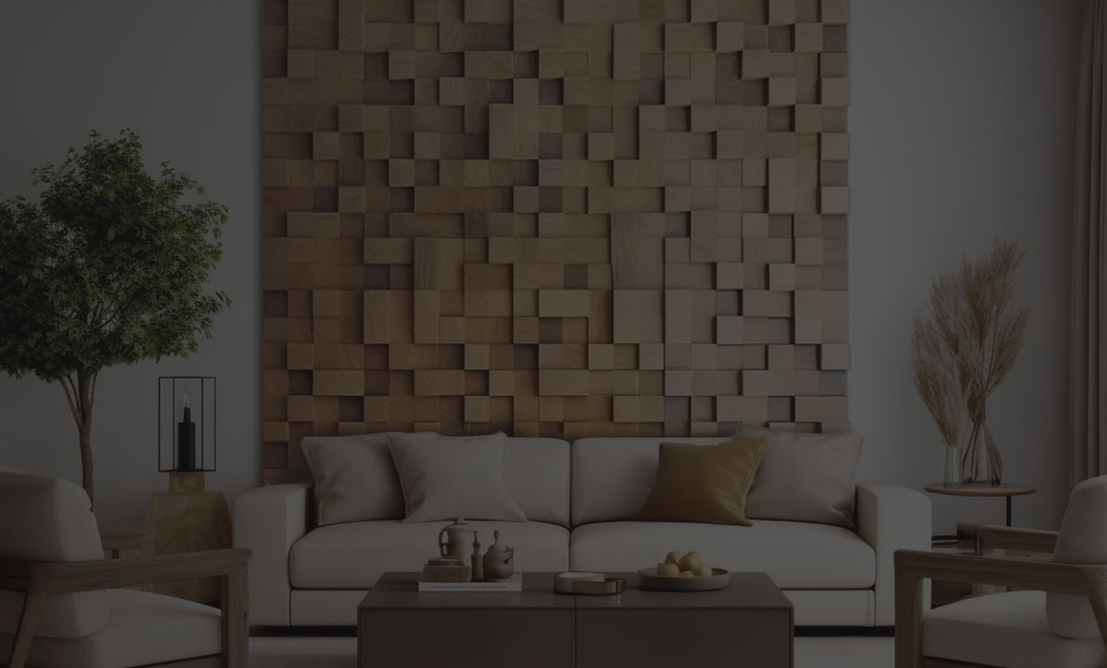 3D Wooden Cubic Wall Panel