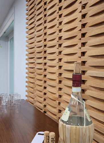 Solid Wood Wavy Wall Panel