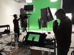 Video production on a green screen done by Merlin Productions LLC