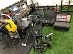 Video Production Equipment laid out on the Gym Floor
