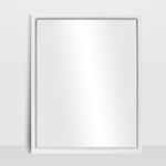 Buy Rectangular Full Framed Satin White Ledge Mirror at In Style Furniture Gallery
