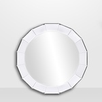 Buy Mirror Framed Round Scalloped Design Mirror at In Style Furniture Gallery