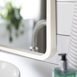 Buy Satin White Harmony Vanity Mirror with Rounded Corners at In Style Furniture Gallery