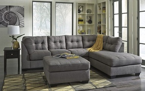 Buy 2 Piece Sectional Grey Sofa - Modern L Shaped sectional sofa with Bed Vaughan at In Style Furniture Gallery