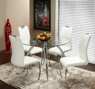 Buy Glass Top Dining Table with White Chairs Modern Furniture Vaughan - Custom Made Furniture In Style Furniture Gallery