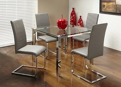 Buy Square Clear glass top Modern Dining Table Mississauga at In Style Furniture Gallery