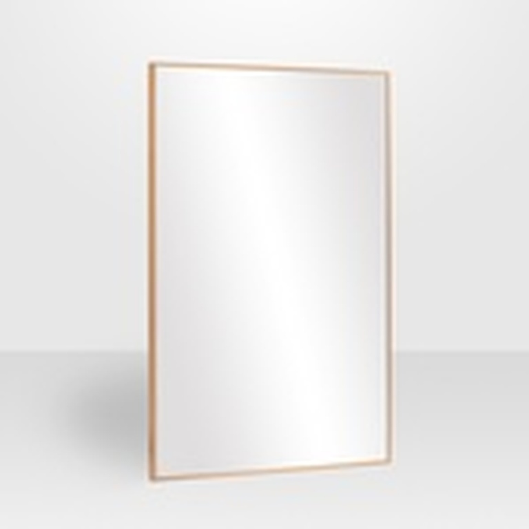 Buy Satin Gold Streamline Metal Mirror at In Style Furniture Gallery