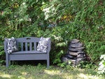 Wooden Bench in Garden - Assisted Living Residence Richmond Hill - Memory Lane Home Living Inc.