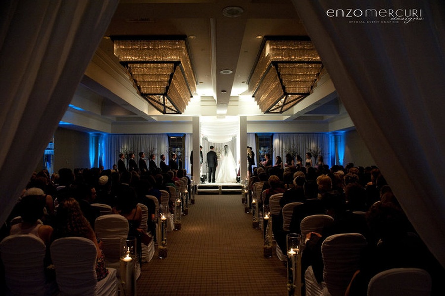Indoor Wedding Ceremony Decoration by Enzo Mercuri Designs Inc.