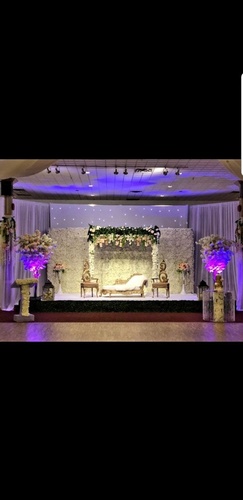 Wedding Stage with Floral Backdrop - Wedding Decoration Services Ottawa by OMG DECOR 