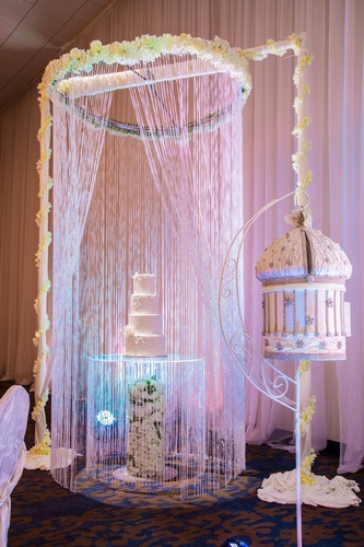 Elegant White Lace Wedding Cake Display - Wedding Decor Mississauga by OMG DECOR