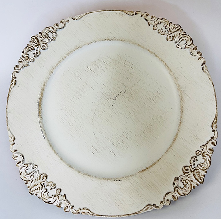 Antique White Charger Plate