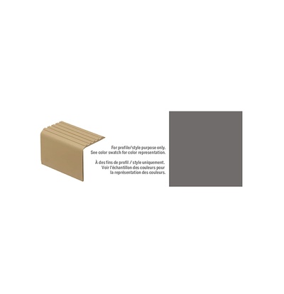 Vinyl stair nosing overlap 1-⅞” x 1-⅞” Grey
