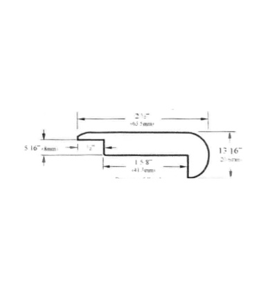 Stairnosing Maple 2-½” x 5/16” x 10’ overlap 8mm