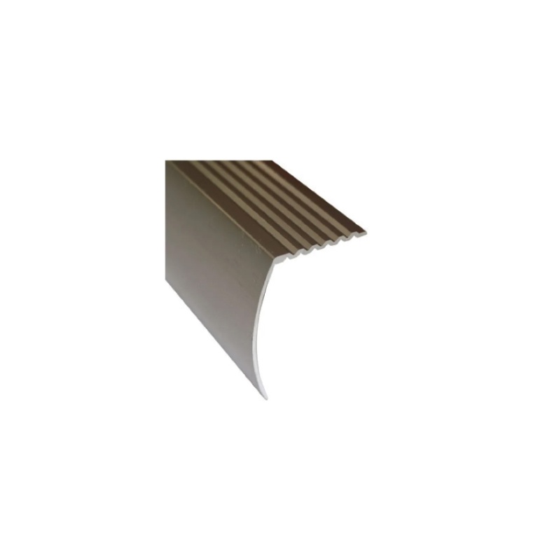 Metal Vinyl Stair Nosing 1-3/16” x 1-⅞” x 12’ pewter