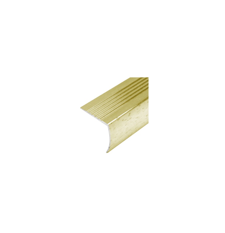 Metal Vinyl Stair Nosing 1-3/16” x 1-⅞” x 12’ gold