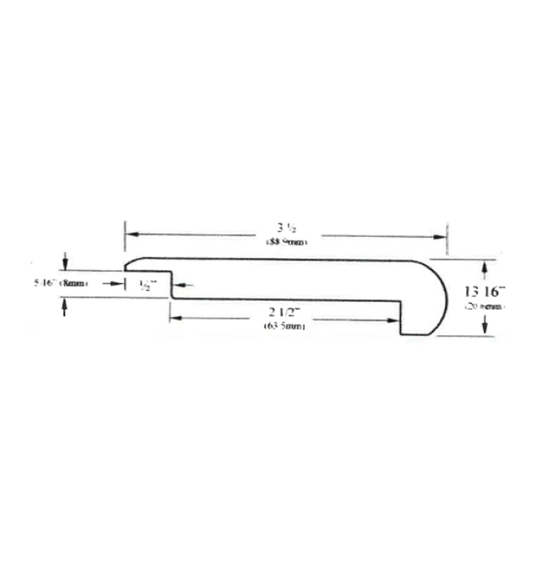 Stair nosing Maple 3-½” x 5/16” x 10’ overlap 8mm