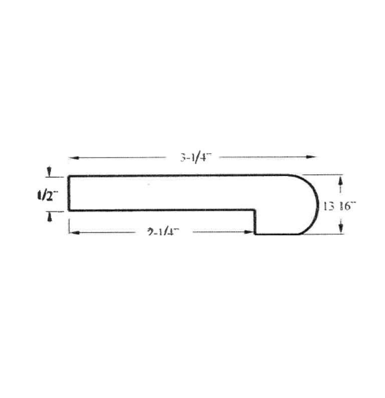 Stair nosing Maple 3-¼” x ½” x 10’ Flush